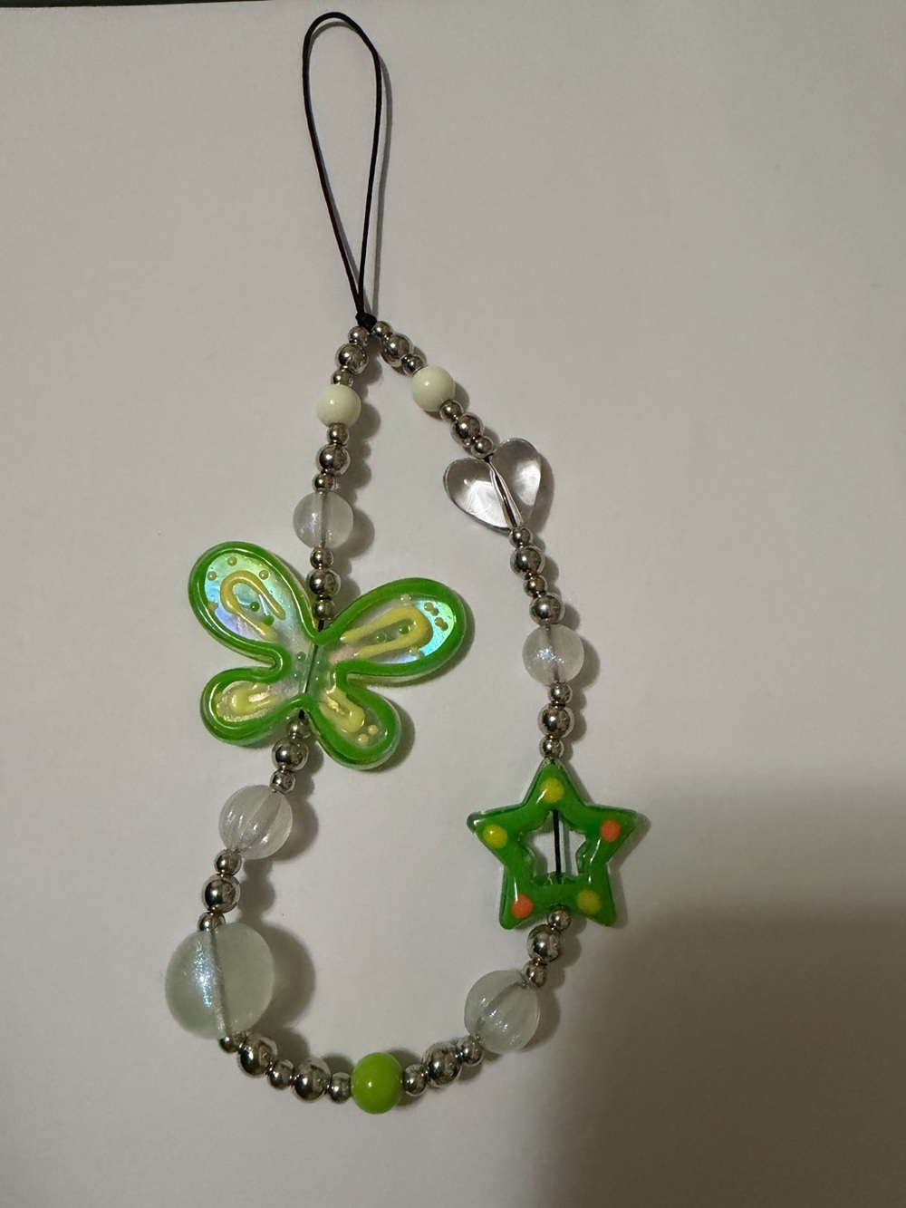 Unique Butterfly Star Green Beaded Phone Charm